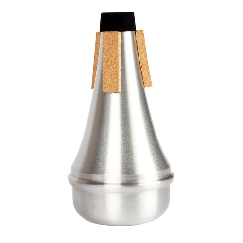 Silver aluminum trumpet - aluminum, mute
